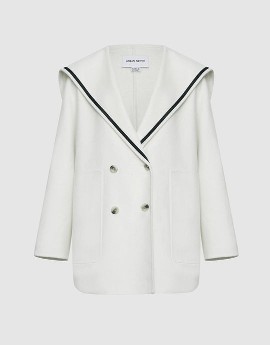 세일러 칼라 더블 브레스티드 코트