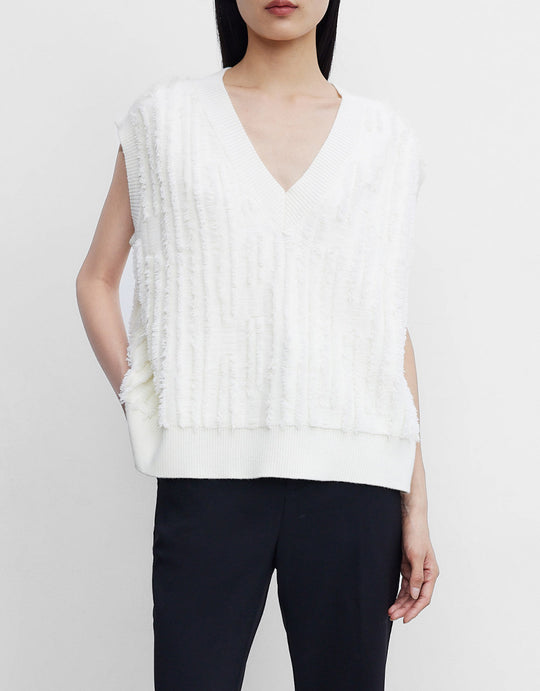 퍼지 브이넥 스웨터 조끼