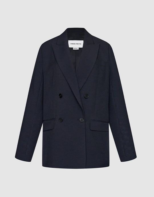 더블 브레스트 플랩 포켓 블레이저