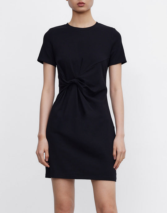 꼬임 포인트 미니 드레스