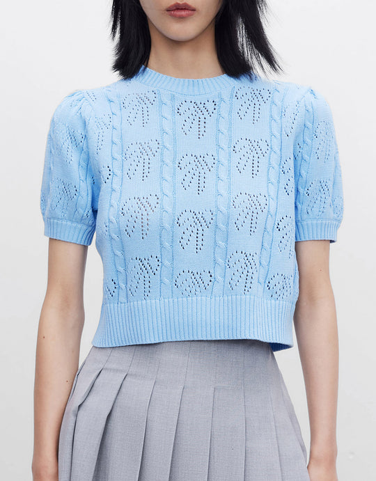 크루넥 니트 티셔츠