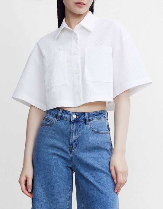 패치 포켓 버튼업 반팔 자켓