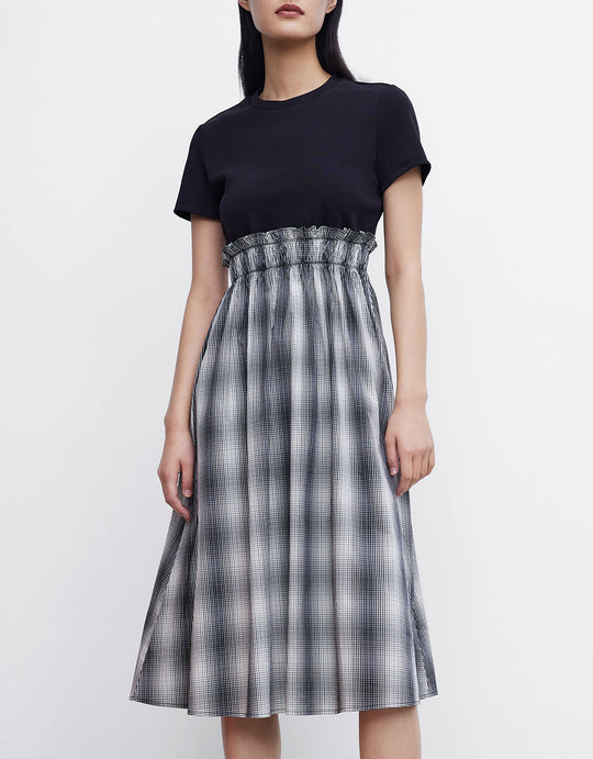 크루넥 스케이터 드레스