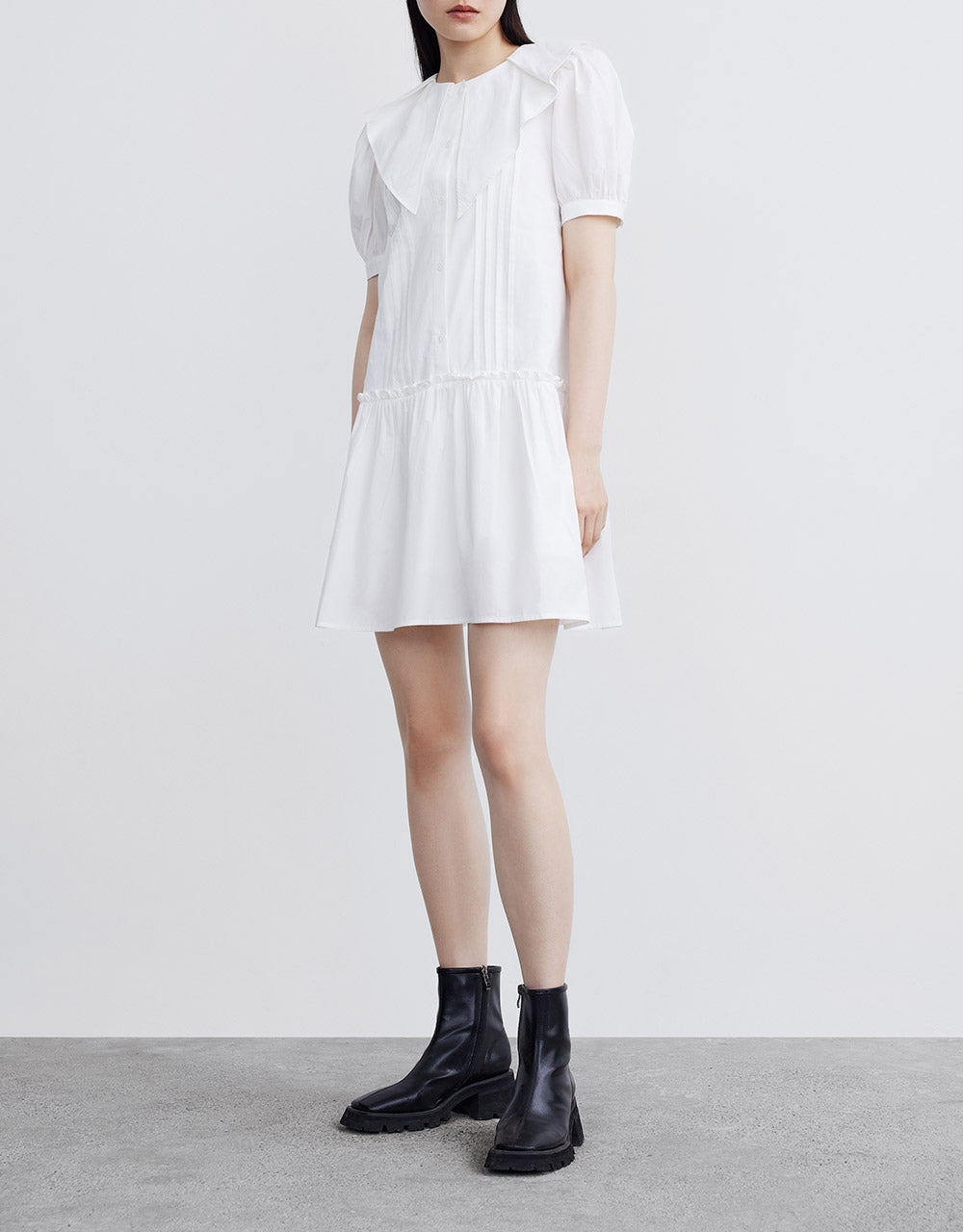 인형 칼라 셔츠 드레스