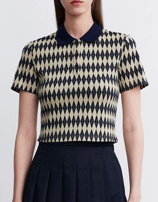 아가일 패턴 폴로 셔츠