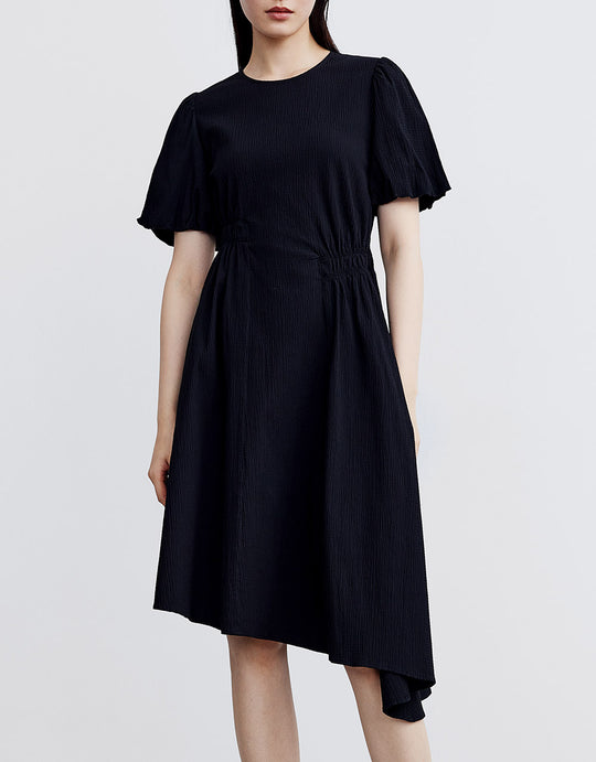 언발란스 셔링 포인트 드레스