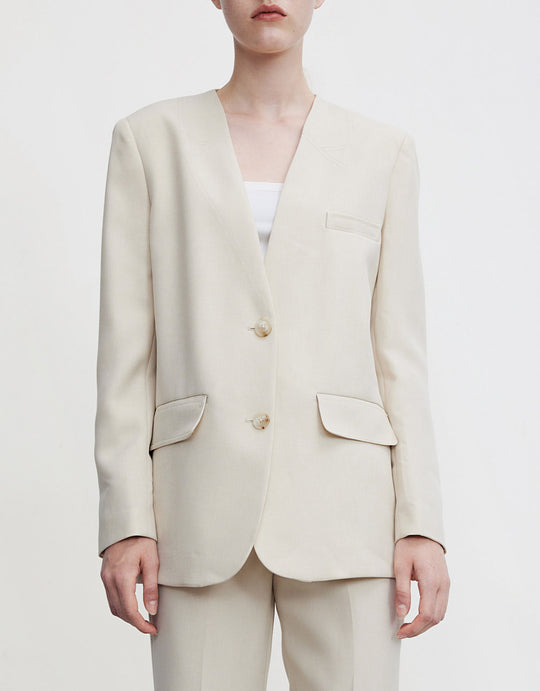 플랩 포켓 어깨패드 블레이저