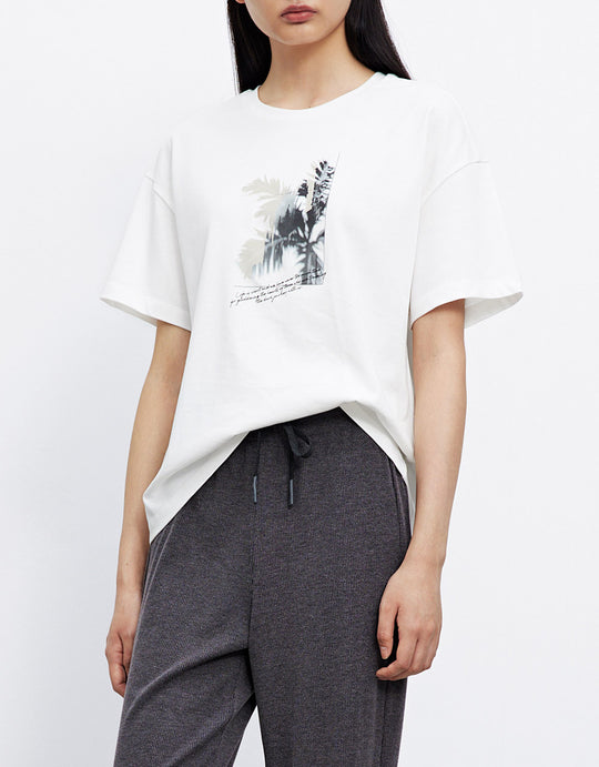 프린팅 캐주얼 티셔츠