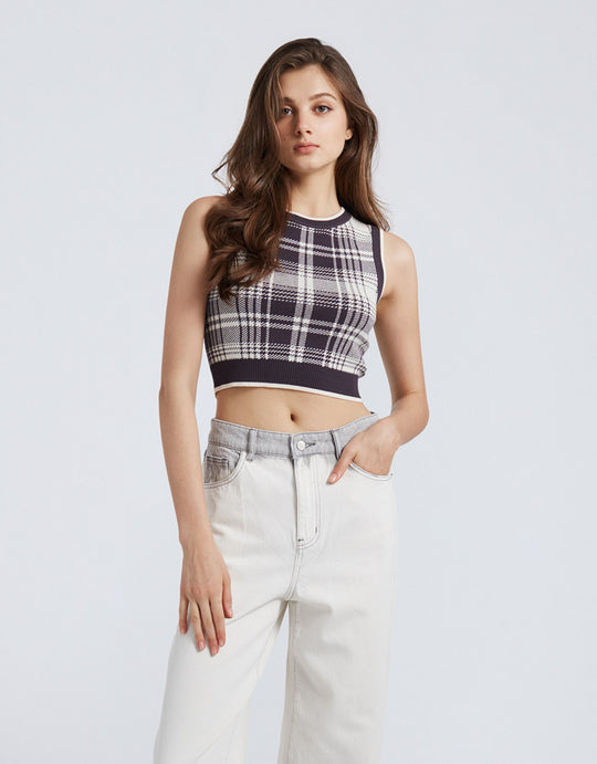 크루넥 니트 뷔에스트