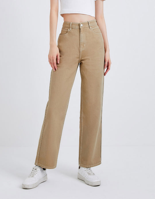 슬랜트 포켓 와이드 레그 진