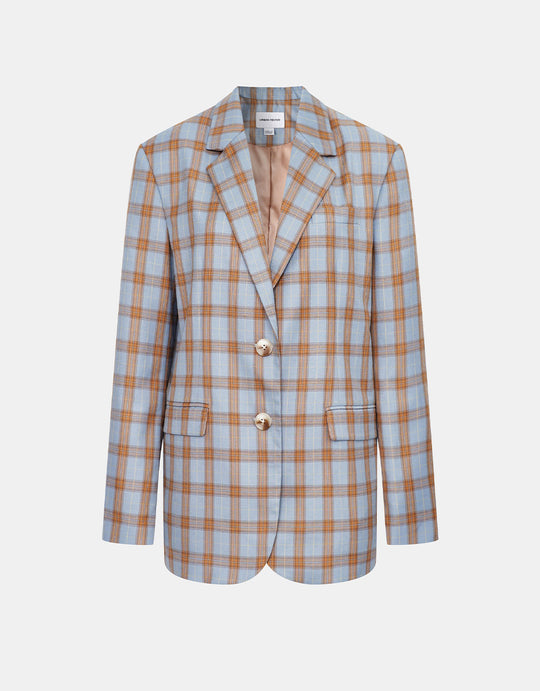 체크 패턴 버튼업 블레이저