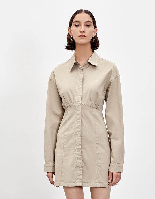 라펠 데님 드레스