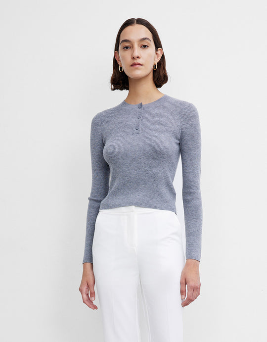 베이직 크루넥 니트 티셔츠