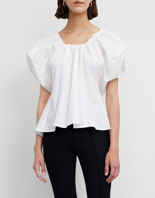 언발란스 돌먼 슬리브 블라우스