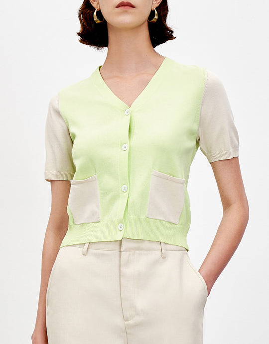 컬러블록 버튼업 카디건