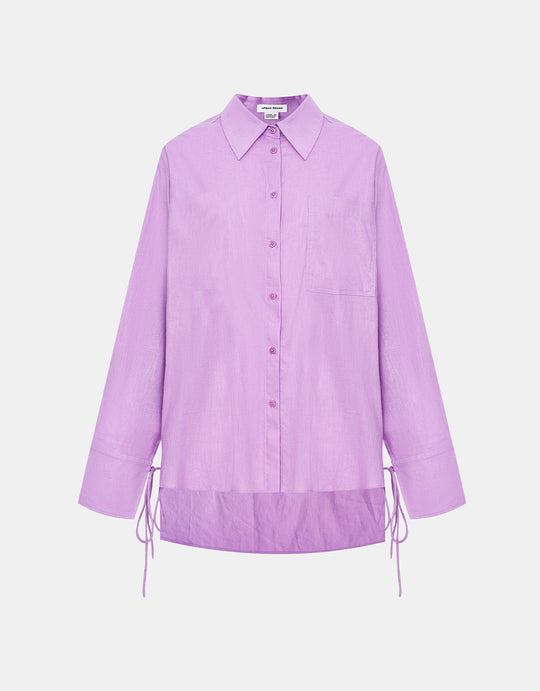 레이스업 슬리브 오버사이즈 셔츠