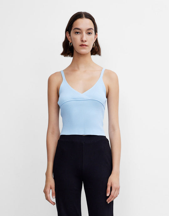 V넥 중간 길이 니트 뷔에스트