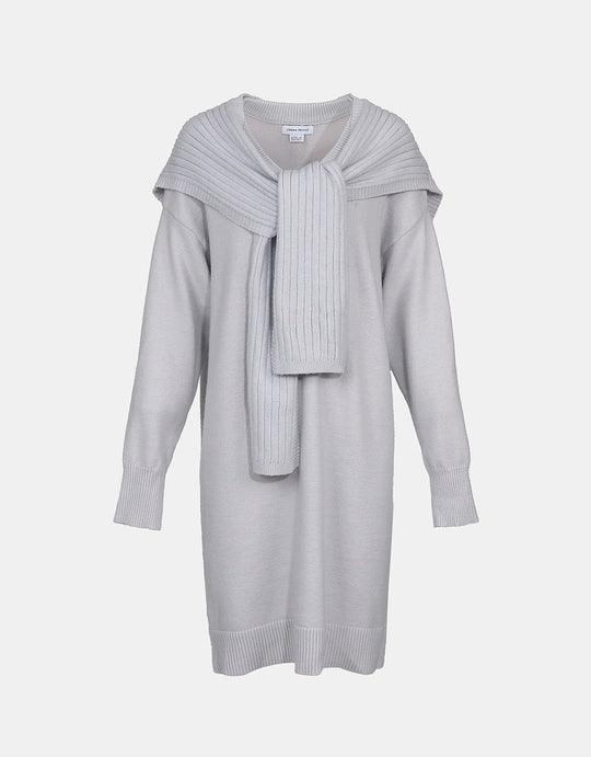 캐주얼 숄 머플러 니트 드레스