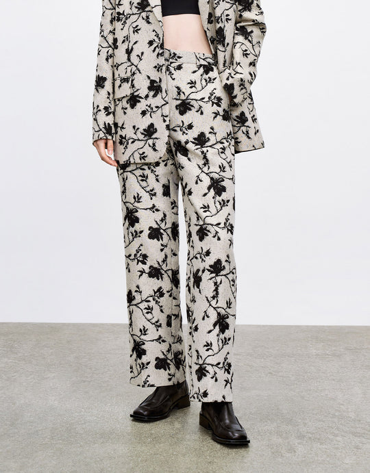 플로럴 프린트 스트레이트 팬츠