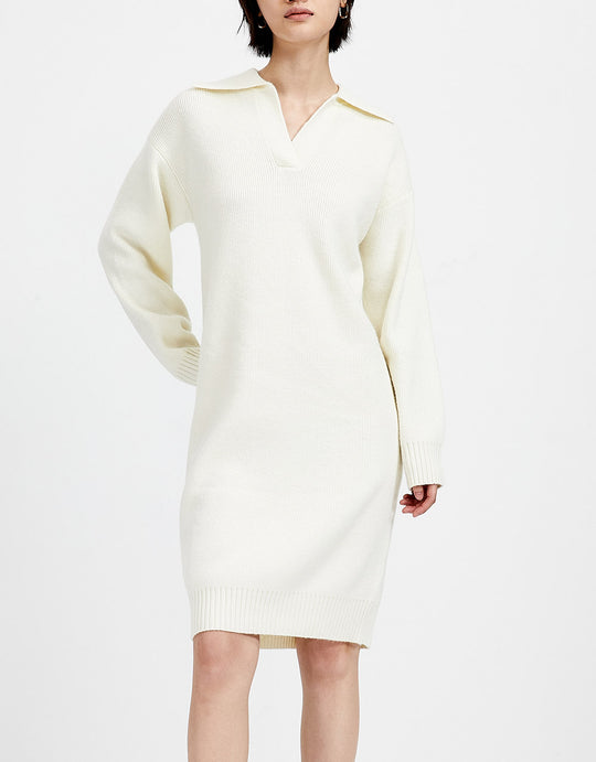 베이직 v넥 니트 드레스