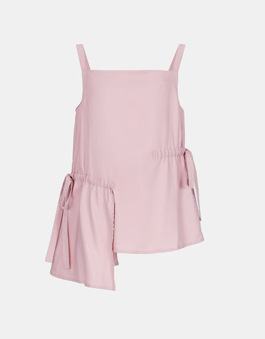 스트링 러플 캐미탑 블라우스