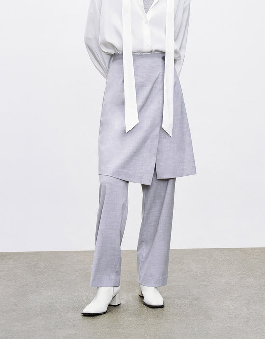 페이크 투피스 스트레이트 레그 팬츠