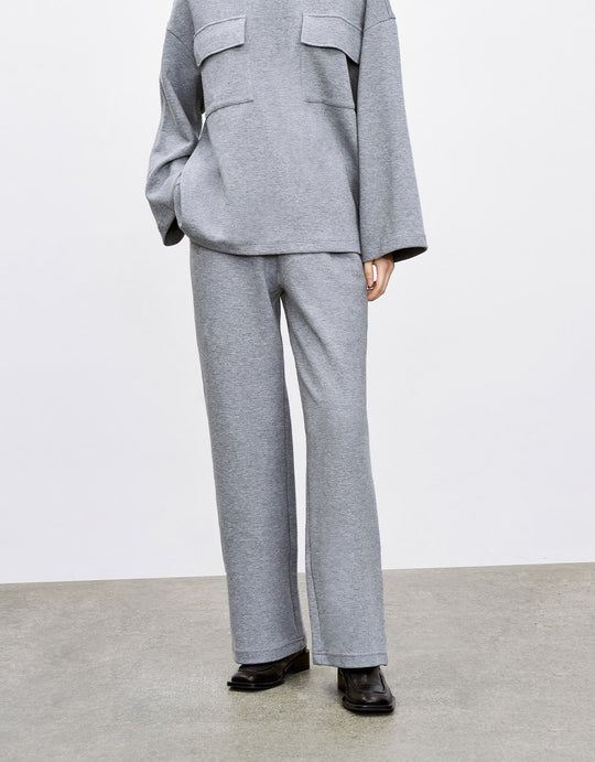 엘라스틱 웨이스트 와이드 레그 팬츠