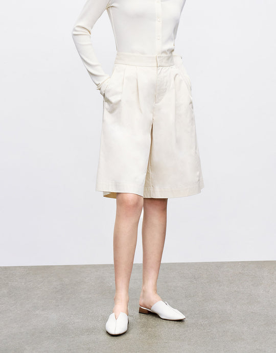 플레인 플리츠 쇼츠