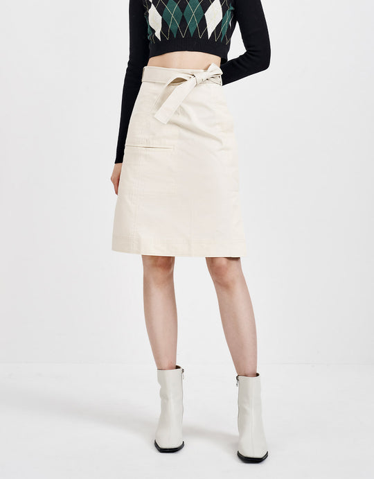 벨트 A라인 스커트