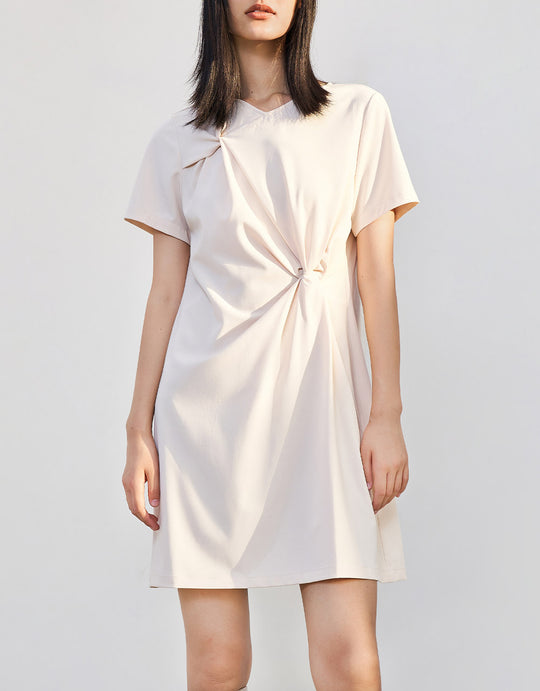 트위스트 브이넥 드레스