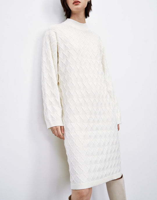 기하학 니트 드레스