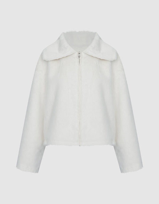 플러피 집업 자켓