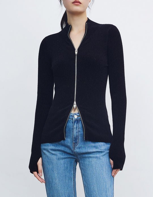 집업 니트 카디건