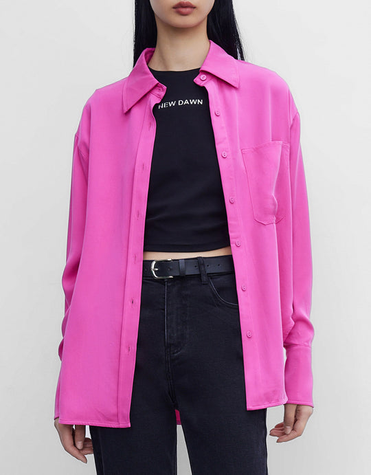 플레인 패치 포켓 버튼업 셔츠