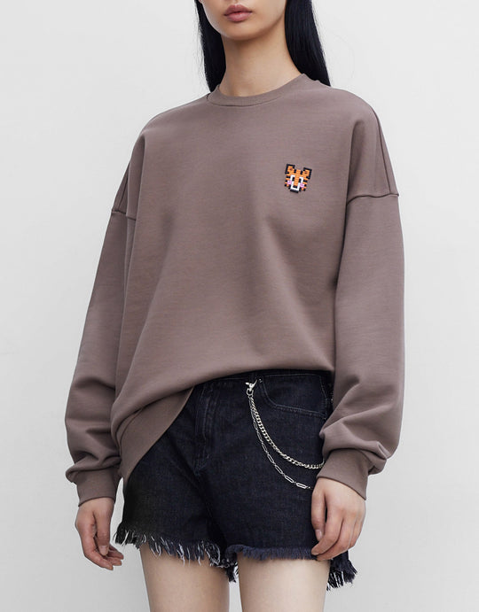 타이거 디테일 오버사이즈 스웨트셔츠