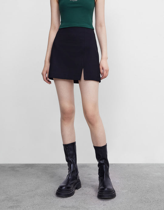 베이직 옆트임 미니 스커트 