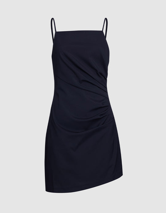 플리츠 장식 프론트 바디콘 캐미 드레스