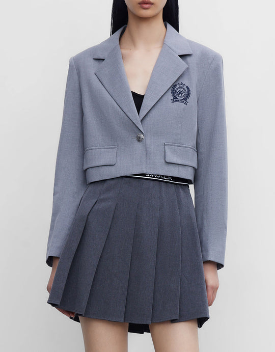 싱글 브레스트 크롭 블레이저