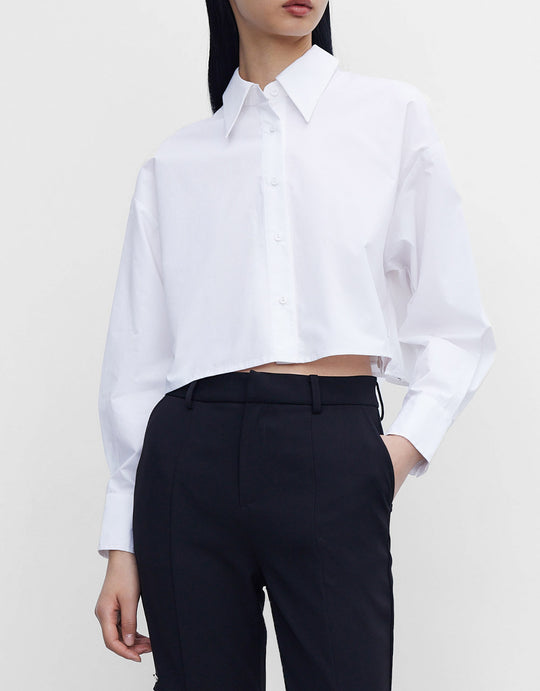 버튼업 크롭 셔츠