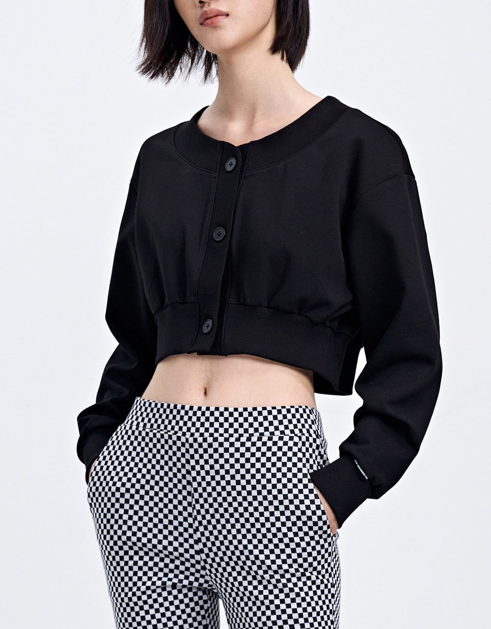 플레인 버튼 프론트 자켓