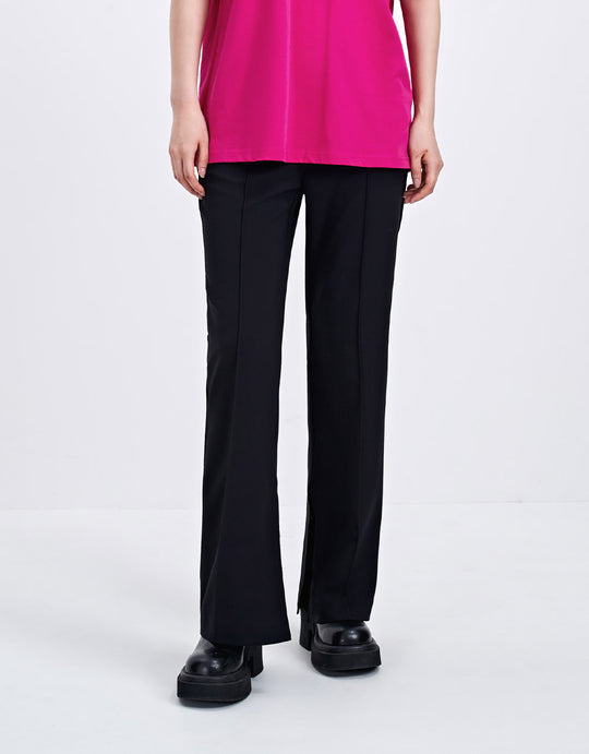 스플릿 헴 플레어 레그 팬츠