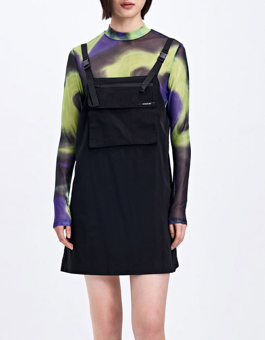 플랩 포켓 오버롤 드레스