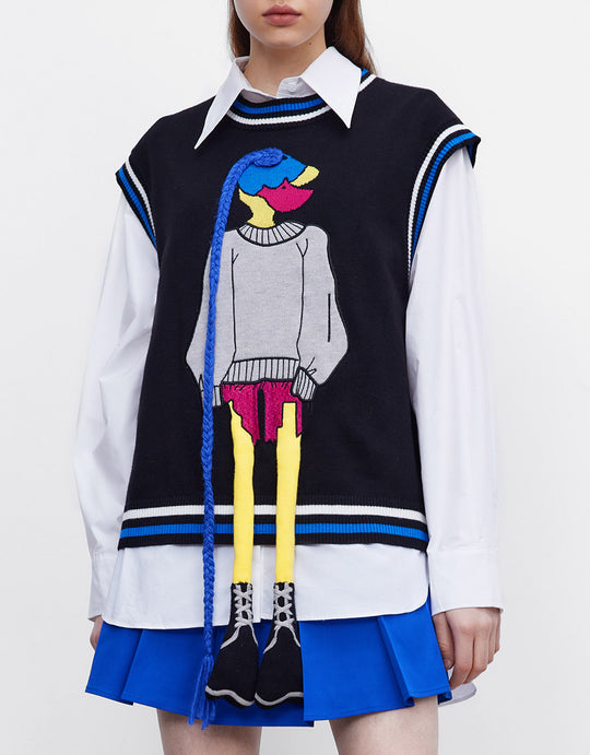 입체 시식 니트 조끼