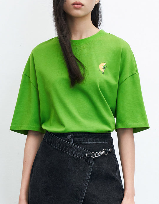 크루넥 프린팅 티셔츠