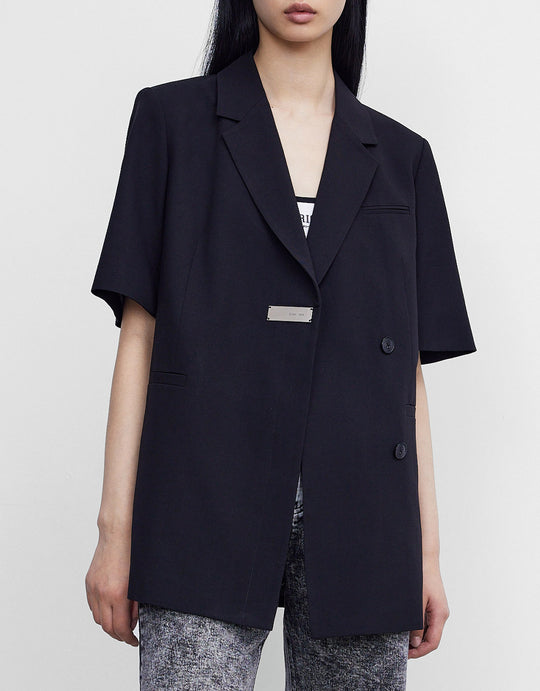 싱글 브레스트 반팔 블레이저