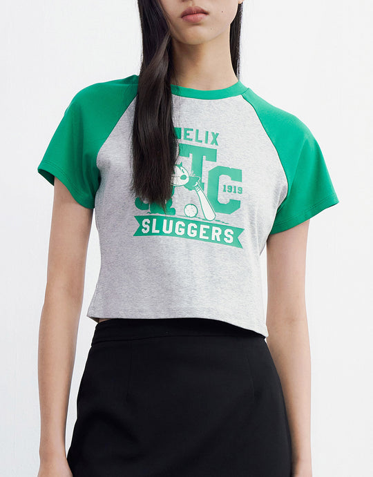 펠릭스 더 캣 컬러블록 티셔츠