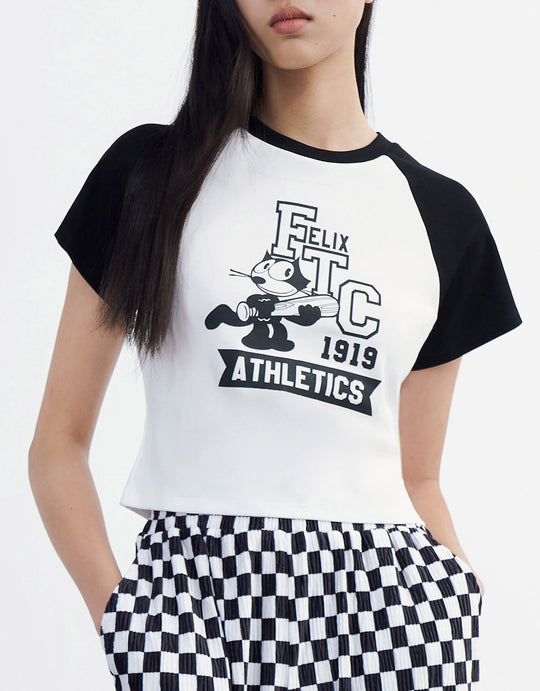 펠릭스 더 캣 컬러 블록 티셔츠