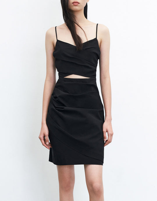 슬리브리스 V넥 스케이터 드레스