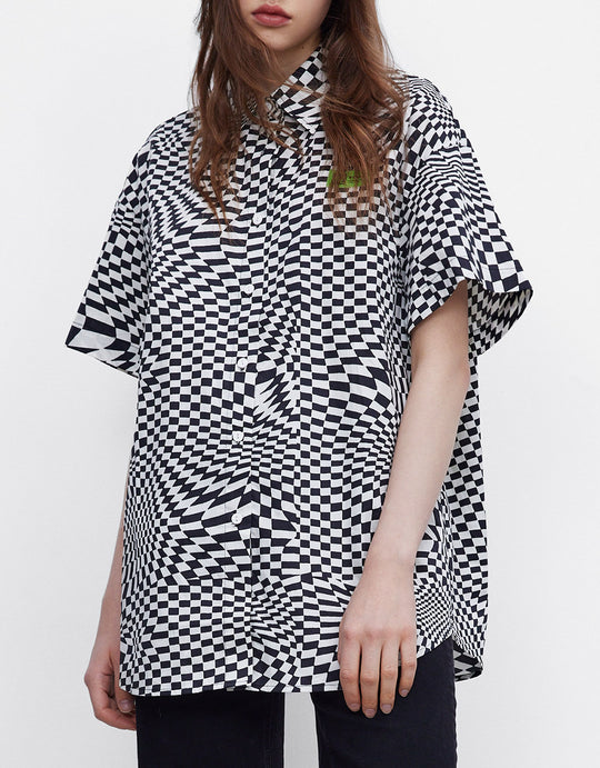 반팔 라펠 셔츠