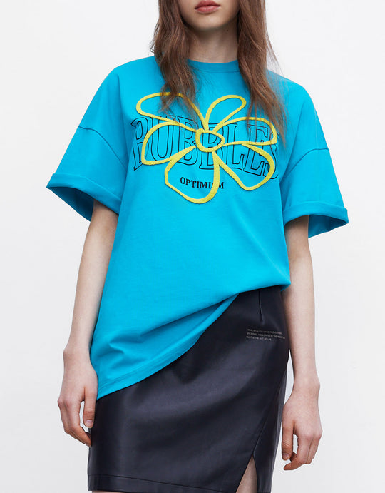 플로럴 오버사이즈 티셔츠